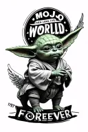 baby yoda with word mojo world forever 19 03/02/2025 then long live snatchem with angel wings 07/06/16 tattoo design idea