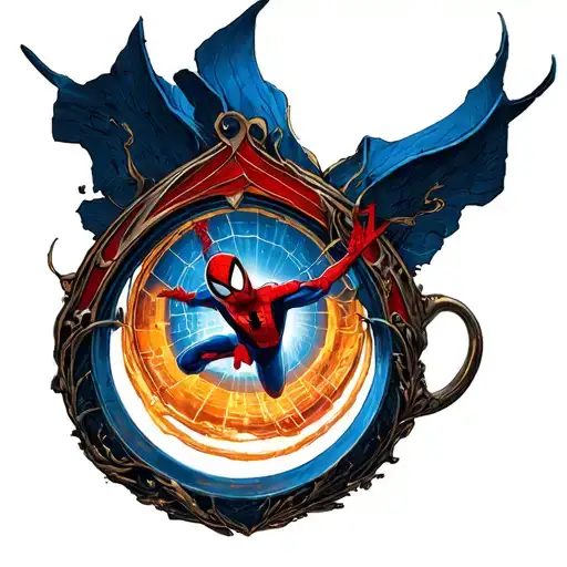dr strange sling ring portal, Tom holland spiderman symbol tattoo design idea