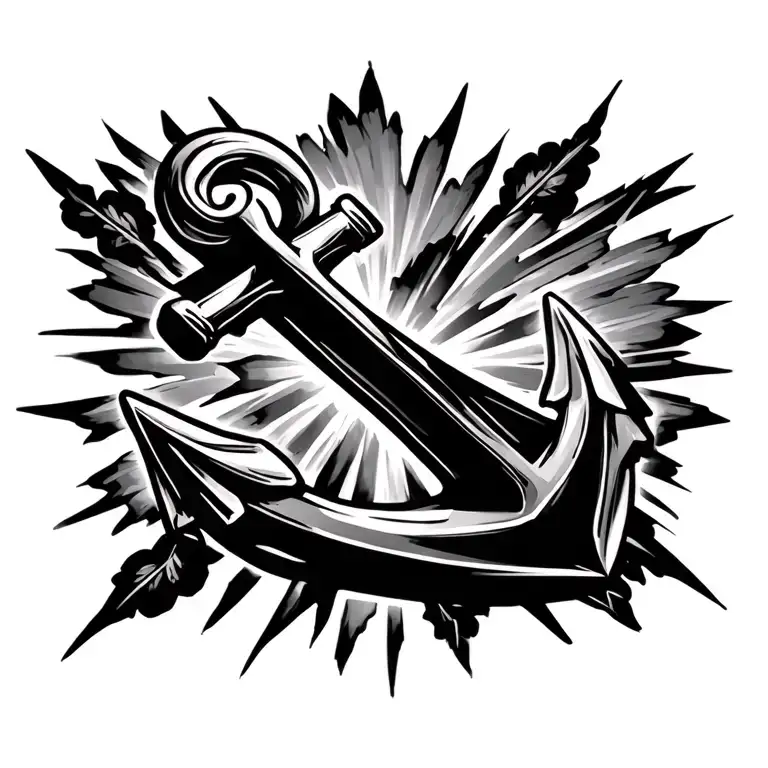 Anchor Cross tattoo design idea