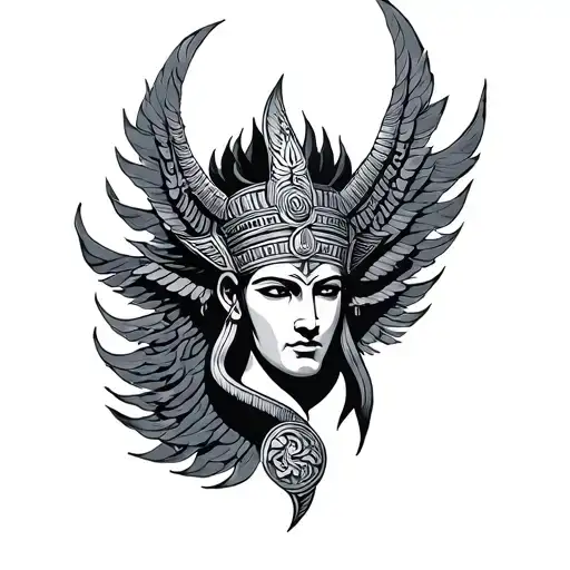 aquarius enki god tattoo design idea