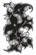 Thorn vine and star tattoo design idea