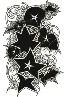 Thorn vine and star tattoo design idea