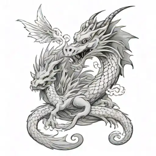 haku and chihiro dragon tattoo design idea