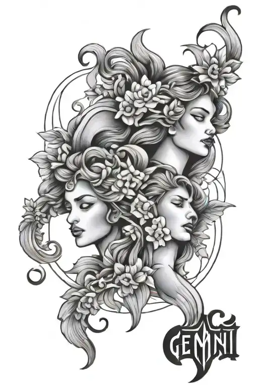 Gemini hawaii tattoo design idea