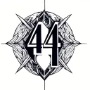 number 444 baby angel tattoo design idea