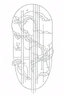 vertical lines going vertical tattoo design idea