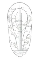 vertical lines going vertical tattoo design idea