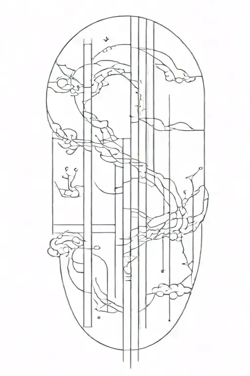 vertical lines going vertical tattoo design idea