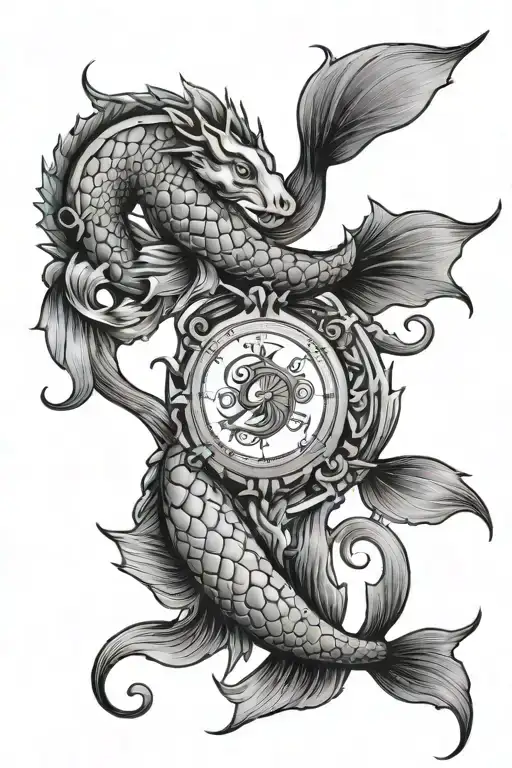 pisces with scorpio tattoo design idea