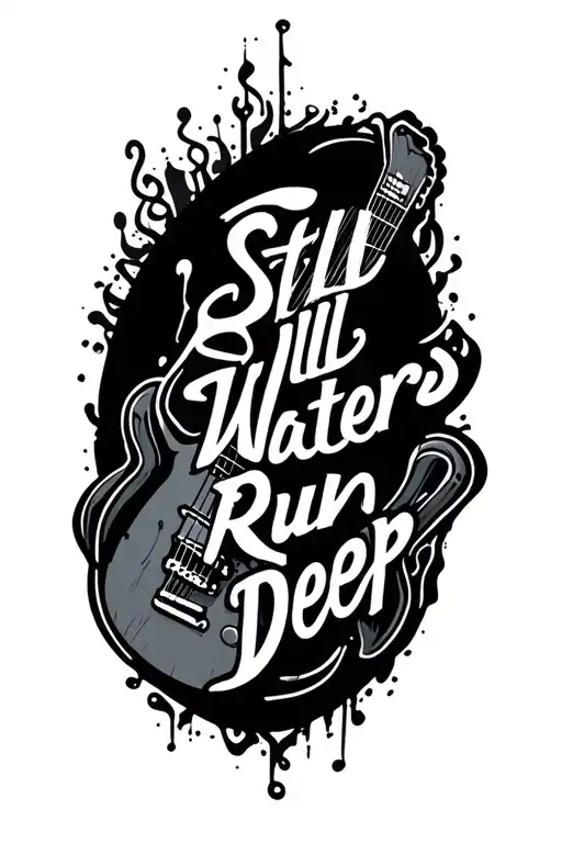 "still waters run deep" music themed tattoo tattoo design idea