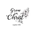 "Grow in Christ 2 peter 3:18" cross with flowers blooming  tattoo design idea