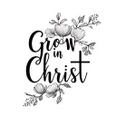 "Grow in Christ 2 peter 3:18" cross with flowers blooming  tattoo design idea