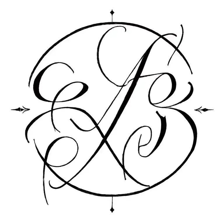 Gothic calligraphy tattoo design idea