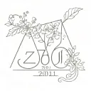 2001 birth year tattoo design idea