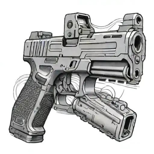 600 with 2 glock 17 tattoo design idea
