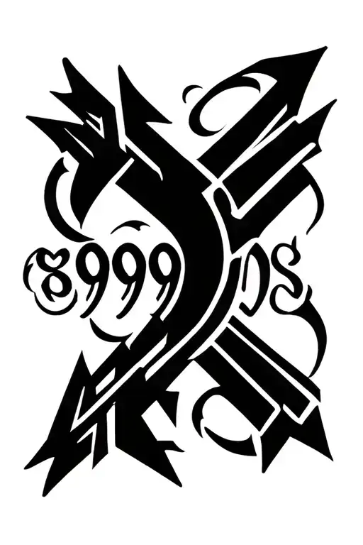 arrow with 999 on tail  tattoo design idea