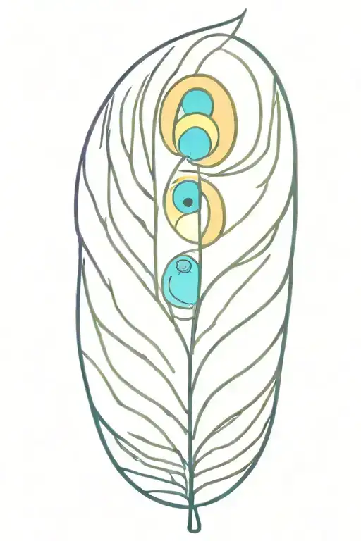 Colourful peacock feather tattoo design idea