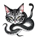 chrysanthemum snake cat Durama Japanese tattoo design idea