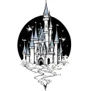disney castle tattoo design idea