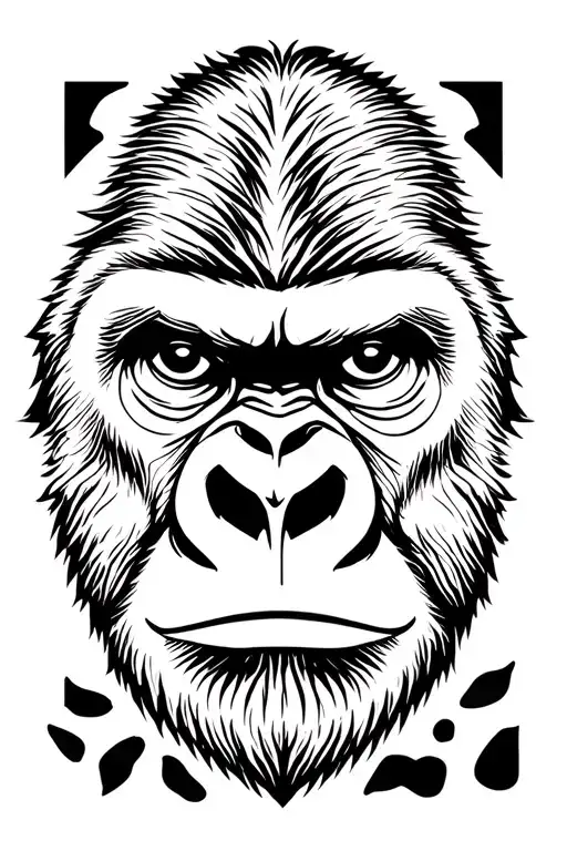 gorilla with face tattoo design idea