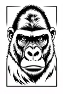 gorilla with face tattoo design idea