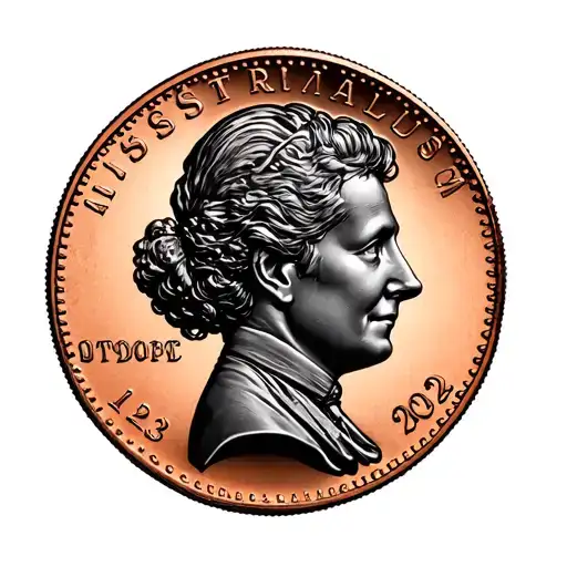  Australian Penny from 2023 as a tattoo black in tattoo design idea
