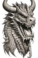viking dragon ship head tattoo design idea