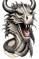 viking dragon ship head tattoo design idea