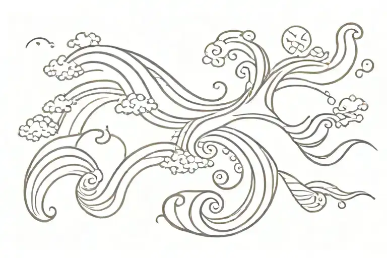 Gintama wave pattern tattoo design idea