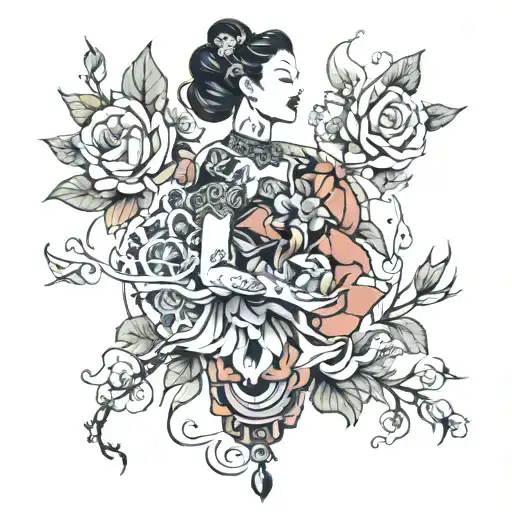 women empowerment gained through conquering tattoo design idea