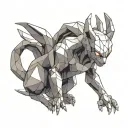 mewtwo low poly tattoo design idea