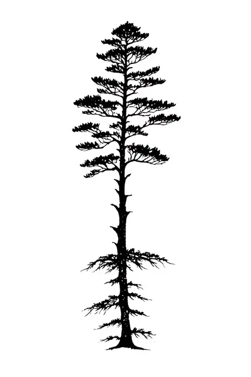 Lebanese cedar tree tattoo design idea