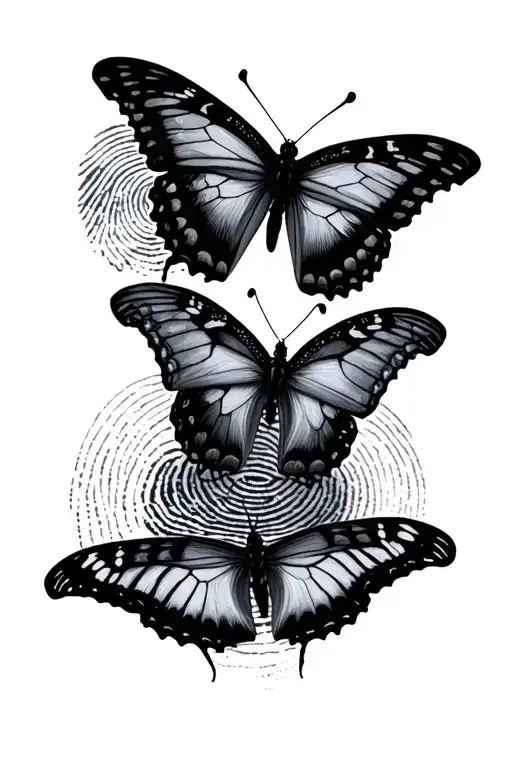butterflies with fingerprint inside tattoo design idea