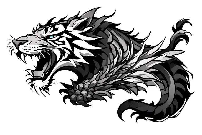 dragon and tiger forearm band tattoo tattoo design idea