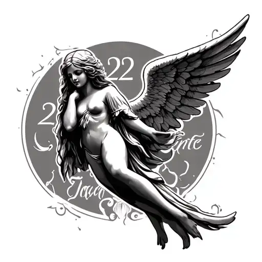 222 Angel number tattoo design idea
