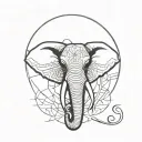 elephant head, Mandela design with elements tattoo design idea