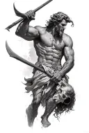 David decapitating goliath tattoo design idea