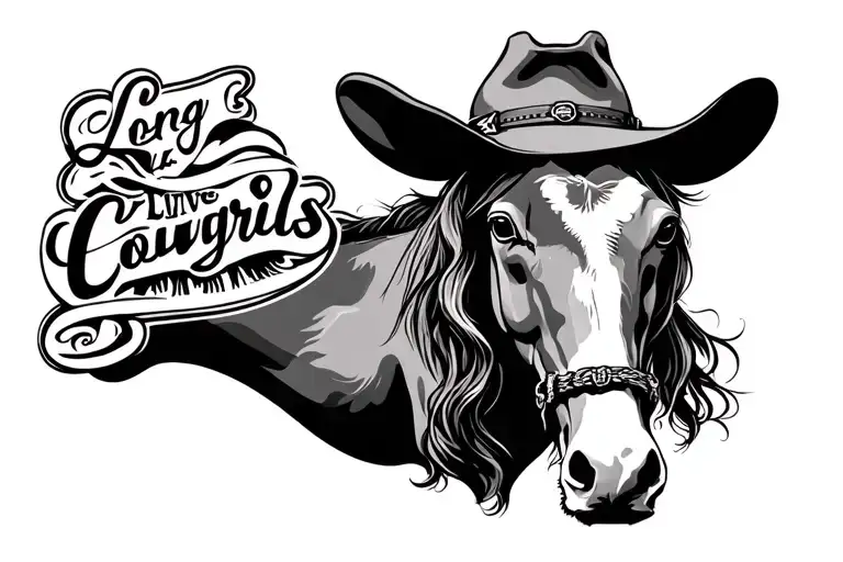 long live cowgirls tattoo design idea