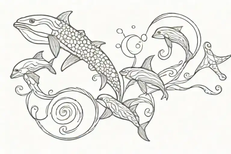ocean theme tattoo lower back tattoo design idea