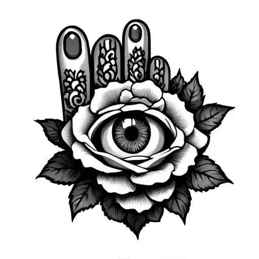 hamsa evil eye roses feet tattoo tattoo design idea