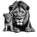 Lion With 2 Cubs tattoo design idea