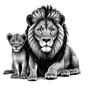 Lion With 2 Cubs tattoo design idea