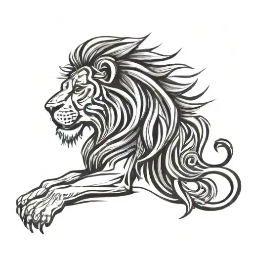 A lion tribal tattoo tattoo design idea