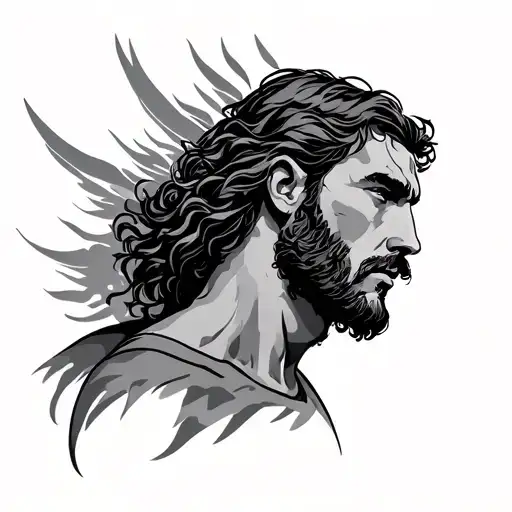 man in the arena God minimalist tattoo design idea