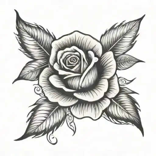 ROSE AND NJ tattoo design idea