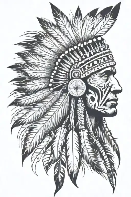 Native American theme sleeve tattoo tattoo design idea