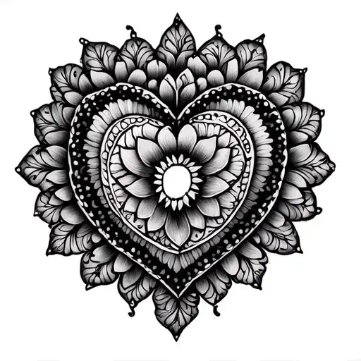 Heart Mandala tattoo design idea
