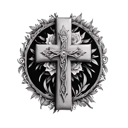 cross tattoo in memory tattoo design idea