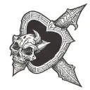 Metal Devil Horns using only straight vertical bars tattoo design idea