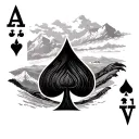 ace of spades winding road leading tattoo design idea